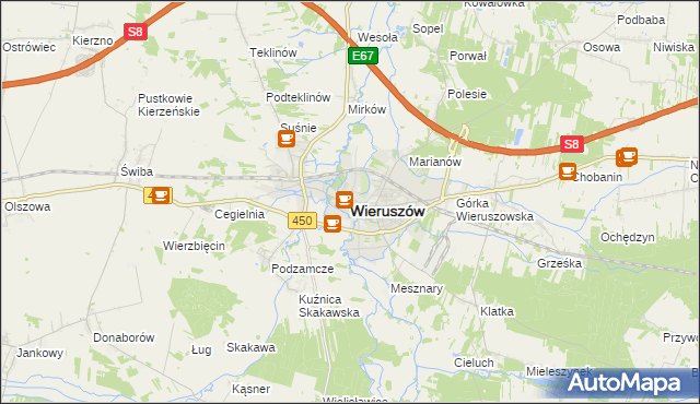 mapa Wieruszów, Wieruszów na mapie Targeo
