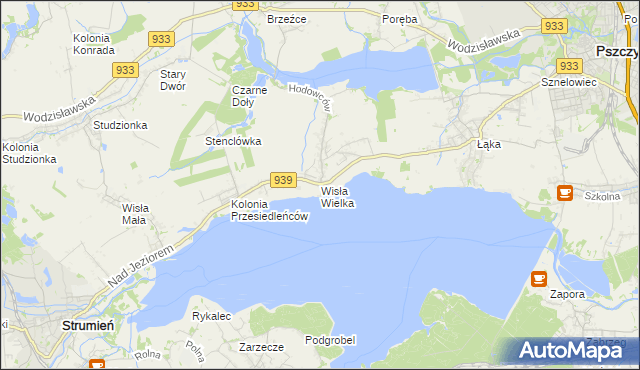 mapa Wisła Wielka, Wisła Wielka na mapie Targeo