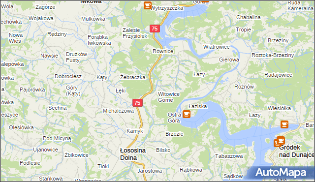 mapa Witowice Górne, Witowice Górne na mapie Targeo