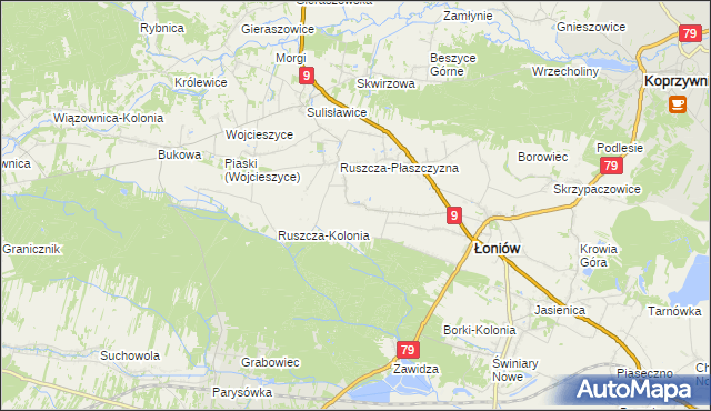 mapa Wnorów, Wnorów na mapie Targeo