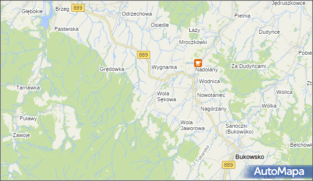 mapa Wola Sękowa, Wola Sękowa na mapie Targeo