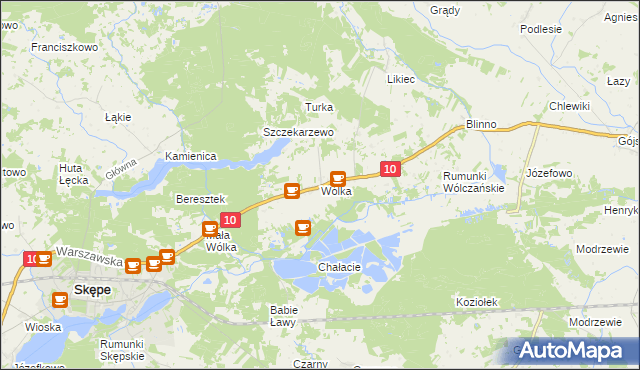 mapa Wólka gmina Skępe, Wólka gmina Skępe na mapie Targeo