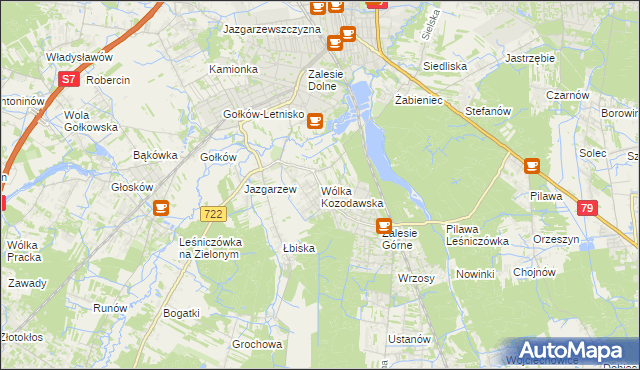 mapa Wólka Kozodawska, Wólka Kozodawska na mapie Targeo