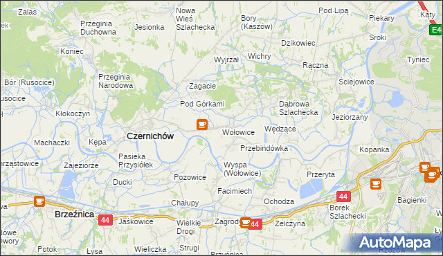mapa Wołowice, Wołowice na mapie Targeo