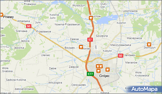 mapa Worów, Worów na mapie Targeo