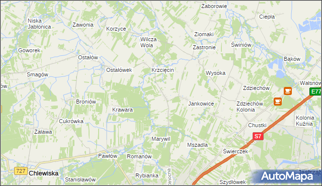 mapa Wysocko gmina Szydłowiec, Wysocko gmina Szydłowiec na mapie Targeo