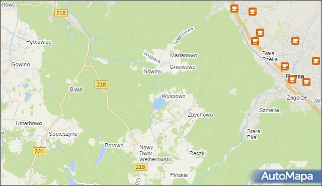 mapa Wyspowo, Wyspowo na mapie Targeo