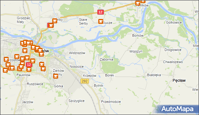 mapa Zabornia gmina Głogów, Zabornia gmina Głogów na mapie Targeo