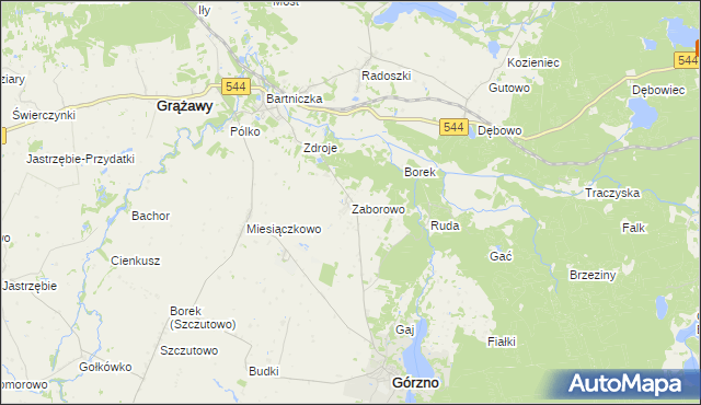 mapa Zaborowo gmina Górzno, Zaborowo gmina Górzno na mapie Targeo