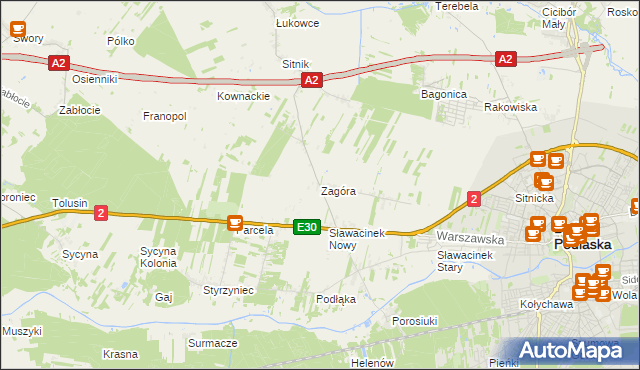 mapa Zagóra gmina Biała Podlaska, Zagóra gmina Biała Podlaska na mapie Targeo