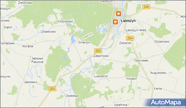 mapa Załachowo, Załachowo na mapie Targeo