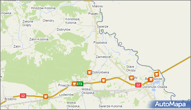 mapa Zamieście gmina Dorohusk, Zamieście gmina Dorohusk na mapie Targeo