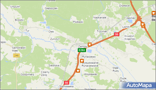 mapa Zamość gmina Szubin, Zamość gmina Szubin na mapie Targeo