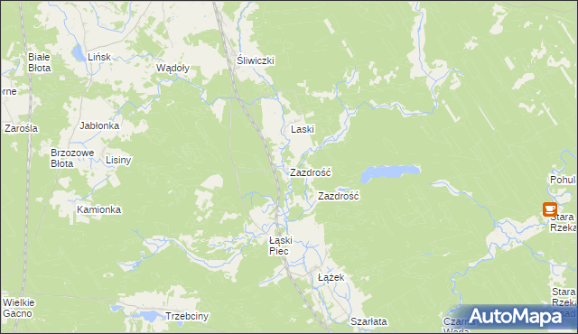 mapa Zazdrość gmina Śliwice, Zazdrość gmina Śliwice na mapie Targeo