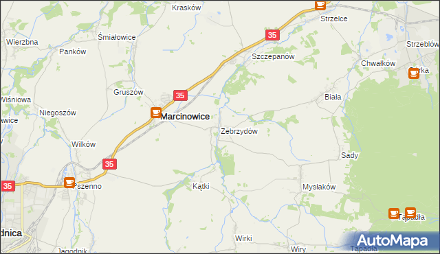 mapa Zebrzydów, Zebrzydów na mapie Targeo