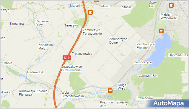 mapa Zemborzyce Wojciechowskie, Zemborzyce Wojciechowskie na mapie Targeo