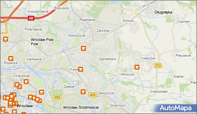 mapa Zgorzelisko, Zgorzelisko na mapie Targeo