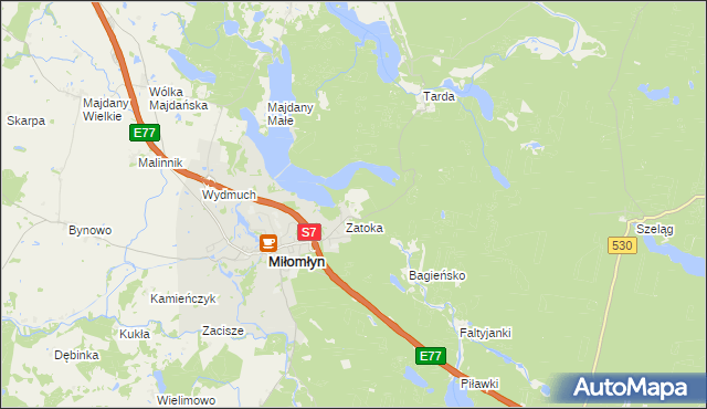 mapa Ziemaki gmina Miłomłyn, Ziemaki gmina Miłomłyn na mapie Targeo