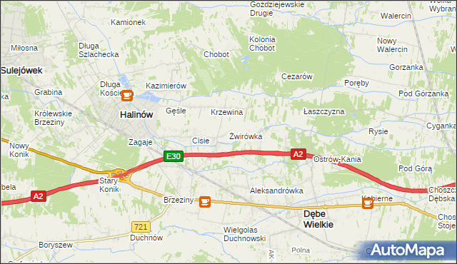 mapa Żwirówka, Żwirówka na mapie Targeo