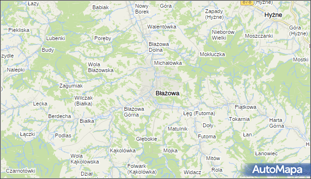 mapa Błażowa, Błażowa na mapie Targeo