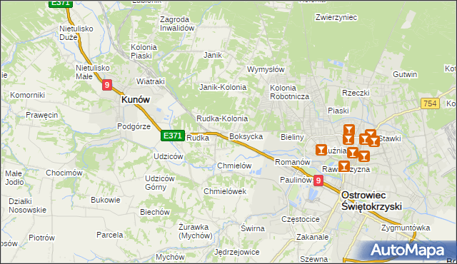 mapa Boksycka, Boksycka na mapie Targeo