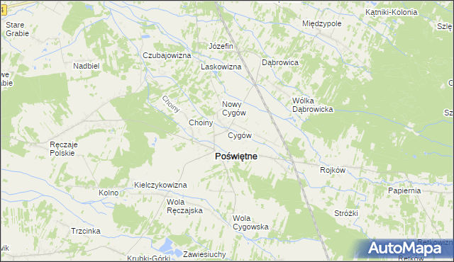 mapa Cygów, Cygów na mapie Targeo