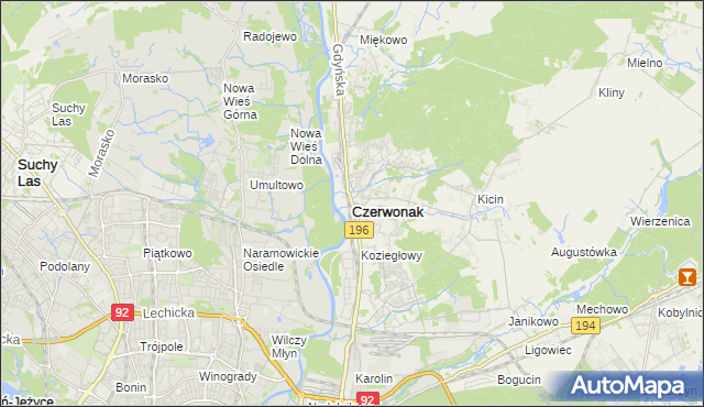 mapa Czerwonak, Czerwonak na mapie Targeo