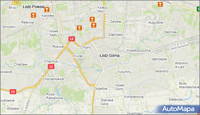 mapa Górna gmina Łódź, Górna gmina Łódź na mapie Targeo