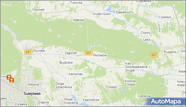 mapa Michałów gmina Halinów, Michałów gmina Halinów na mapie Targeo