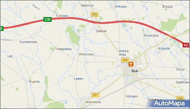 mapa Pawłówko gmina Buk, Pawłówko gmina Buk na mapie Targeo