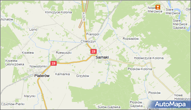 mapa Sarnaki, Sarnaki na mapie Targeo