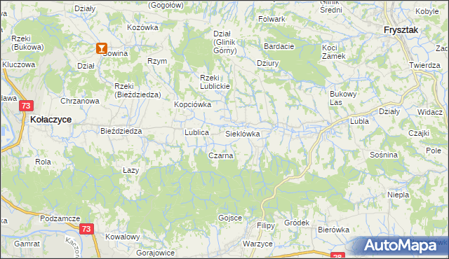 mapa Sieklówka, Sieklówka na mapie Targeo