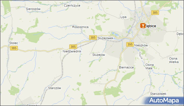 mapa Służejów, Służejów na mapie Targeo