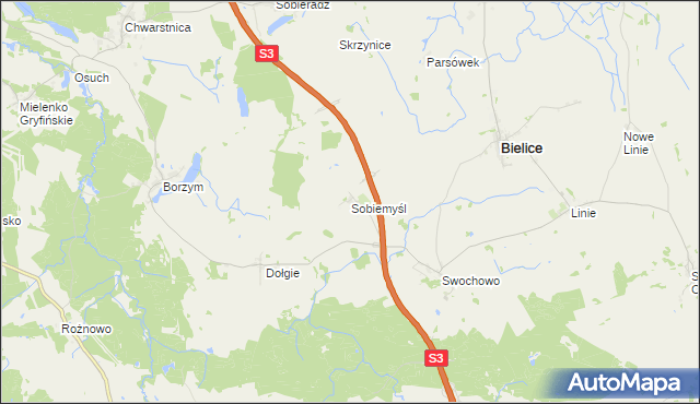 mapa Sobiemyśl, Sobiemyśl na mapie Targeo