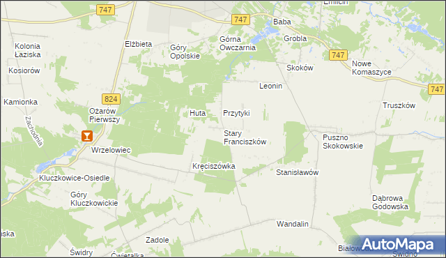 mapa Stary Franciszków, Stary Franciszków na mapie Targeo