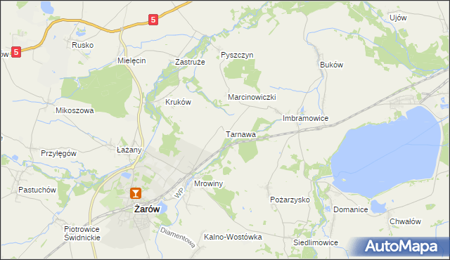 mapa Tarnawa gmina Żarów, Tarnawa gmina Żarów na mapie Targeo