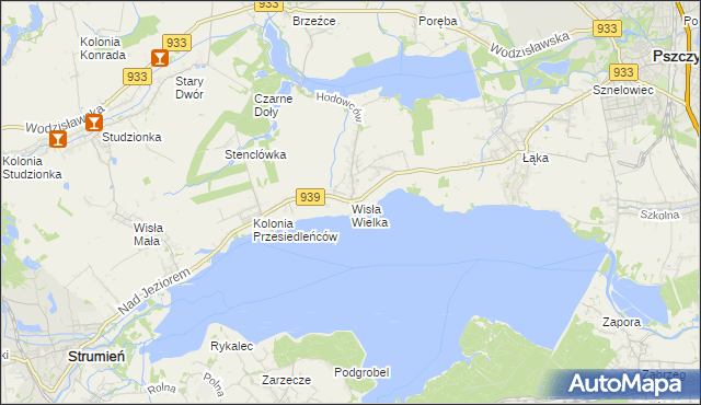 mapa Wisła Wielka, Wisła Wielka na mapie Targeo