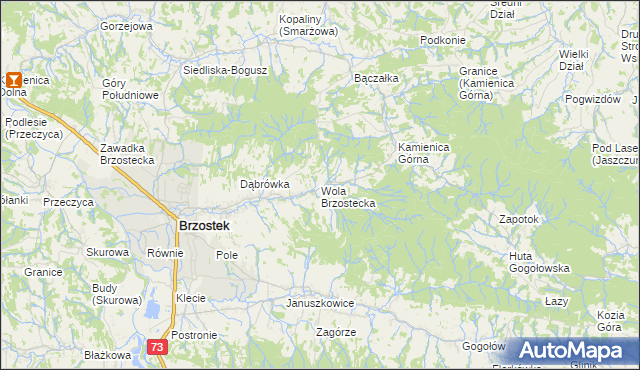 mapa Wola Brzostecka, Wola Brzostecka na mapie Targeo