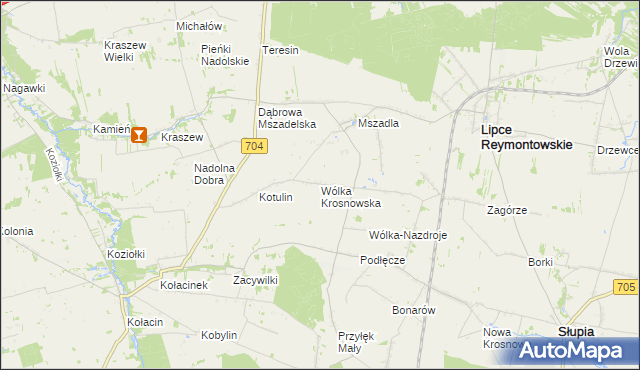 mapa Wólka Krosnowska, Wólka Krosnowska na mapie Targeo