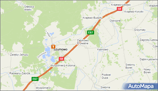 mapa Żabikowo Rządowe, Żabikowo Rządowe na mapie Targeo