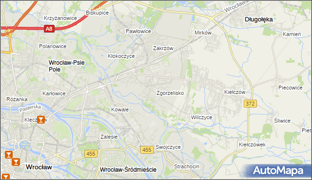 mapa Zgorzelisko, Zgorzelisko na mapie Targeo