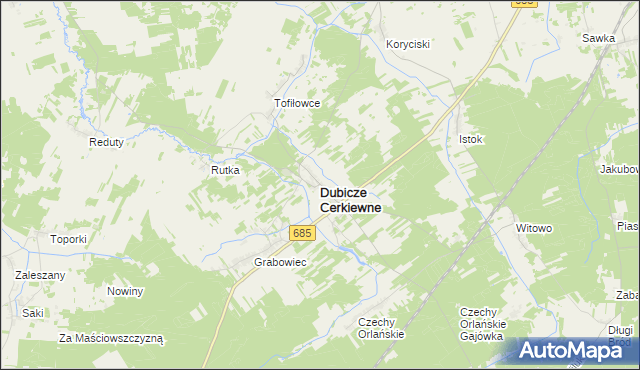 mapa Dubicze Cerkiewne, Dubicze Cerkiewne na mapie Targeo