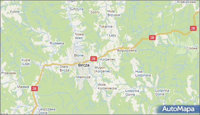 mapa Korzeniec, Korzeniec na mapie Targeo