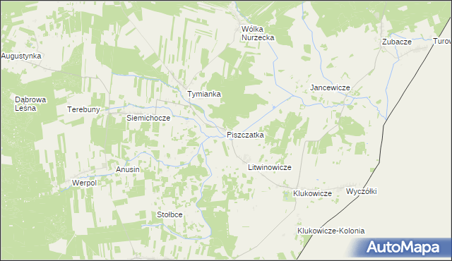 mapa Piszczatka gmina Nurzec-Stacja, Piszczatka gmina Nurzec-Stacja na mapie Targeo