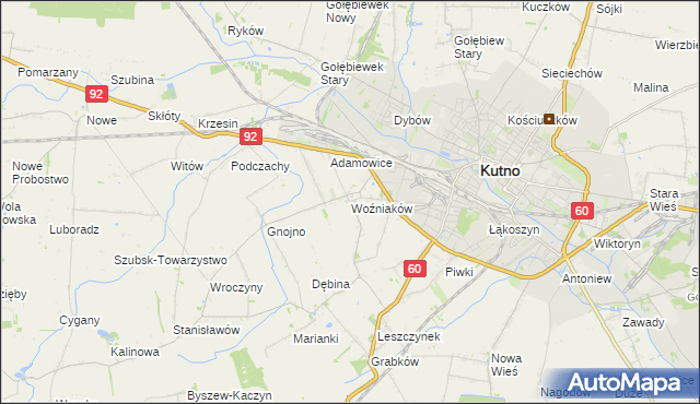 mapa Woźniaków, Woźniaków na mapie Targeo