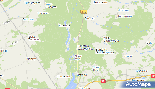 mapa Barłożnia Wolsztyńska, Barłożnia Wolsztyńska na mapie Targeo