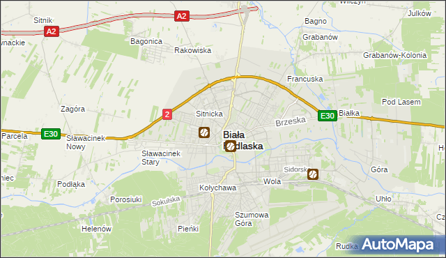 mapa Białej Podlaskiej, Biała Podlaska na mapie Targeo