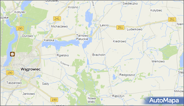 mapa Bracholin, Bracholin na mapie Targeo