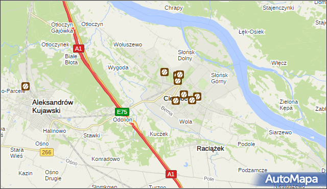 mapa Ciechocinek, Ciechocinek na mapie Targeo