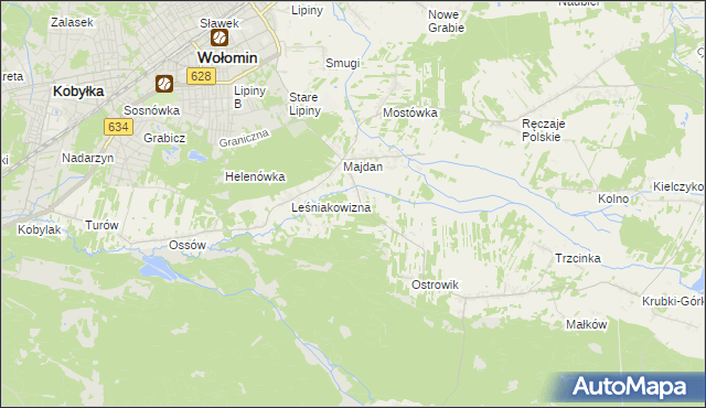 mapa Cięciwa gmina Wołomin, Cięciwa gmina Wołomin na mapie Targeo